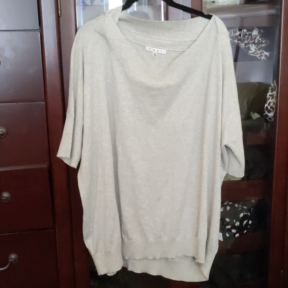 Cabi Grey Elbow Sleeve Sweater XL